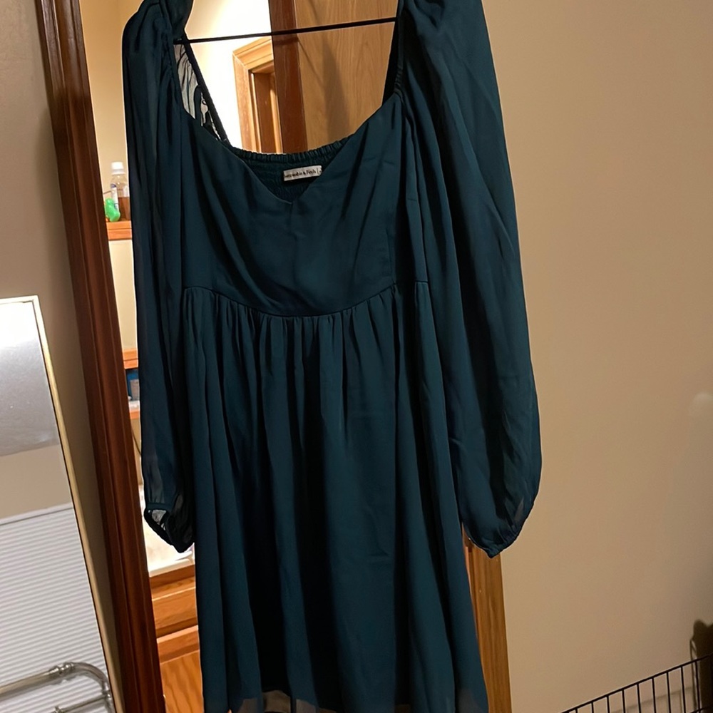 Abercrombie green babydoll dress current season